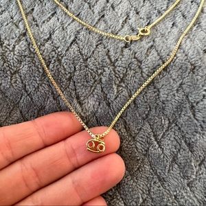 Delicate Gold Zodiac Necklace - Cancer
